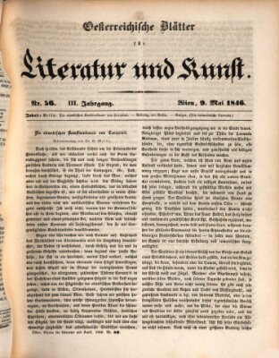 Österreichische Blätter für Literatur und Kunst, Geschichte, Geographie, Statistik und Naturkunde Samstag 9. Mai 1846
