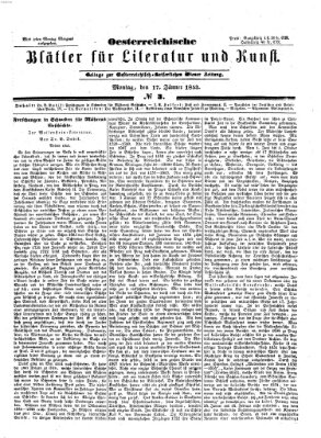 Österreichische Blätter für Literatur und Kunst Montag 17. Januar 1853