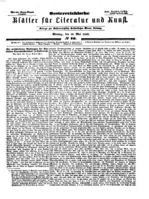 Österreichische Blätter für Literatur und Kunst Montag 16. Mai 1853