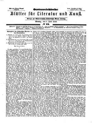 Österreichische Blätter für Literatur und Kunst Montag 6. Juni 1853