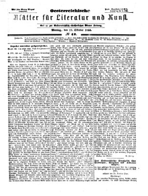 Österreichische Blätter für Literatur und Kunst Montag 17. Oktober 1853