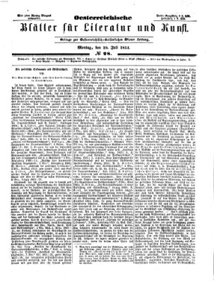 Österreichische Blätter für Literatur und Kunst Montag 10. Juli 1854