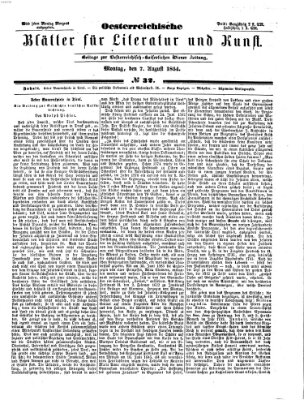 Österreichische Blätter für Literatur und Kunst Montag 7. August 1854