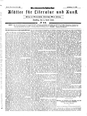 Österreichische Blätter für Literatur und Kunst Samstag 5. April 1856