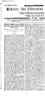 Österreichische Blätter für Literatur und Kunst Samstag 23. August 1856