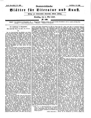 Österreichische Blätter für Literatur und Kunst Samstag 9. Mai 1857