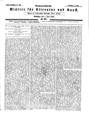 Österreichische Blätter für Literatur und Kunst Samstag 4. Juli 1857