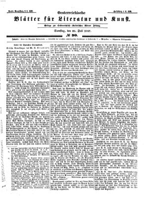 Österreichische Blätter für Literatur und Kunst Samstag 25. Juli 1857