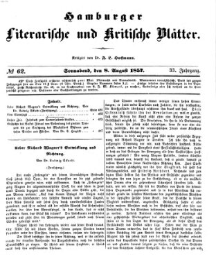 Hamburger literarische und kritische Blätter Samstag 8. August 1857