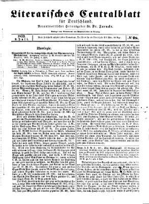 Literarisches Zentralblatt für Deutschland Samstag 9. Juli 1853
