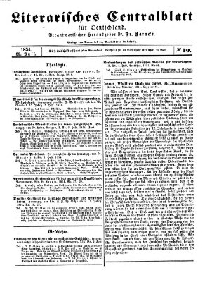 Literarisches Zentralblatt für Deutschland Samstag 29. Juli 1854
