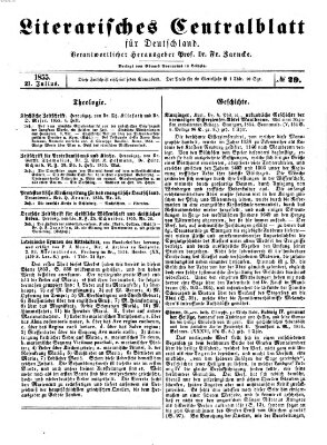 Literarisches Zentralblatt für Deutschland Samstag 21. Juli 1855
