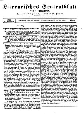 Literarisches Zentralblatt für Deutschland Samstag 8. September 1855