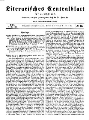 Literarisches Zentralblatt für Deutschland Samstag 17. April 1858