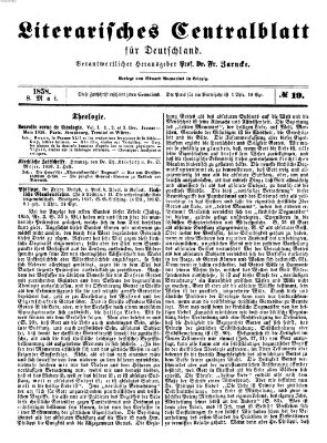 Literarisches Zentralblatt für Deutschland Samstag 8. Mai 1858