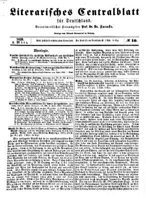 Literarisches Zentralblatt für Deutschland Samstag 5. März 1859
