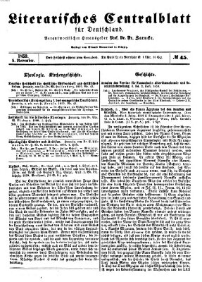 Literarisches Zentralblatt für Deutschland Samstag 5. November 1859