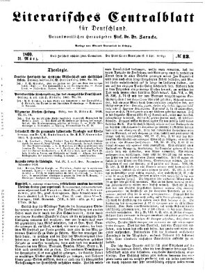 Literarisches Zentralblatt für Deutschland Samstag 31. März 1860