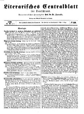 Literarisches Zentralblatt für Deutschland Samstag 12. Mai 1860