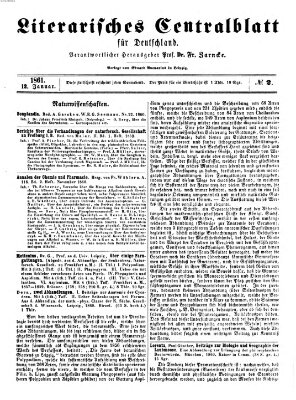 Literarisches Zentralblatt für Deutschland Samstag 12. Januar 1861
