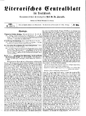 Literarisches Zentralblatt für Deutschland Samstag 13. Juli 1861