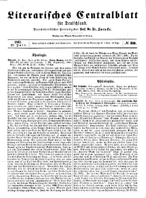 Literarisches Zentralblatt für Deutschland Samstag 27. Juli 1861