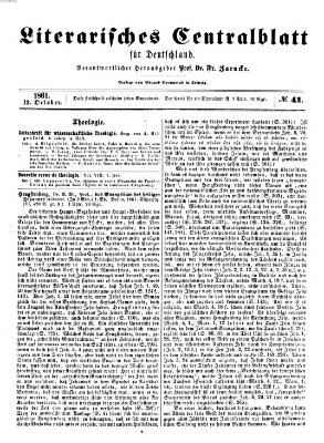 Literarisches Zentralblatt für Deutschland Samstag 12. Oktober 1861