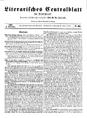 Literarisches Zentralblatt für Deutschland Samstag 9. November 1861