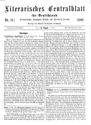 Literarisches Zentralblatt für Deutschland Samstag 9. August 1862