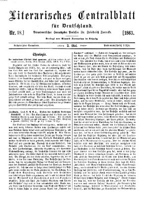 Literarisches Zentralblatt für Deutschland Samstag 2. Mai 1863