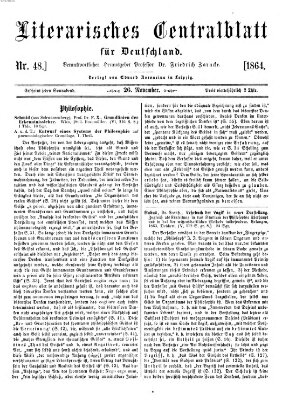 Literarisches Zentralblatt für Deutschland Samstag 26. November 1864