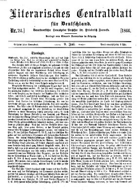 Literarisches Zentralblatt für Deutschland Samstag 9. Juni 1866