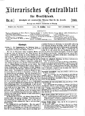 Literarisches Zentralblatt für Deutschland Samstag 3. Oktober 1868
