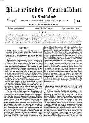 Literarisches Zentralblatt für Deutschland Samstag 8. Mai 1869