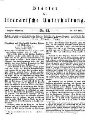Blätter für literarische Unterhaltung Donnerstag 31. Mai 1855