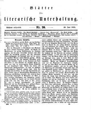 Blätter für literarische Unterhaltung Donnerstag 28. Juni 1855