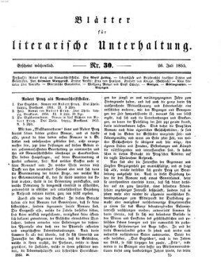 Blätter für literarische Unterhaltung Donnerstag 26. Juli 1855