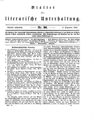 Blätter für literarische Unterhaltung Donnerstag 6. September 1855