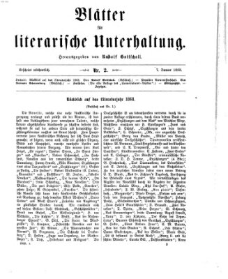 Blätter für literarische Unterhaltung Donnerstag 7. Januar 1869