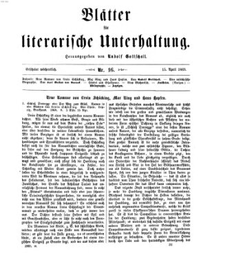 Blätter für literarische Unterhaltung Donnerstag 15. April 1869