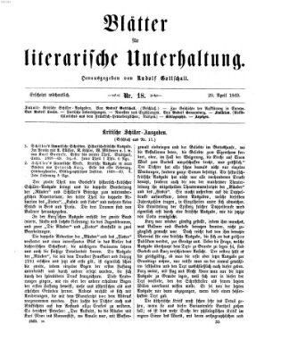 Blätter für literarische Unterhaltung Donnerstag 29. April 1869