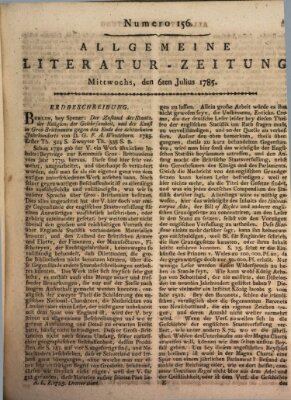 Allgemeine Literatur-Zeitung (Literarisches Zentralblatt für Deutschland) Mittwoch 6. Juli 1785