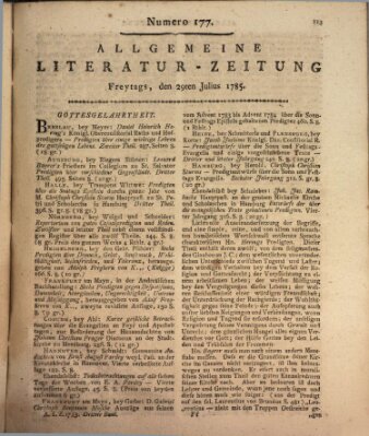 Allgemeine Literatur-Zeitung (Literarisches Zentralblatt für Deutschland) Freitag 29. Juli 1785