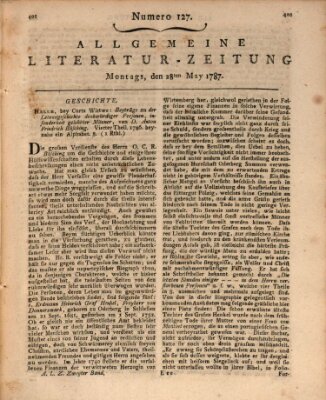 Allgemeine Literatur-Zeitung (Literarisches Zentralblatt für Deutschland) Montag 28. Mai 1787