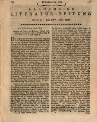 Allgemeine Literatur-Zeitung (Literarisches Zentralblatt für Deutschland) Montag 16. Juli 1787