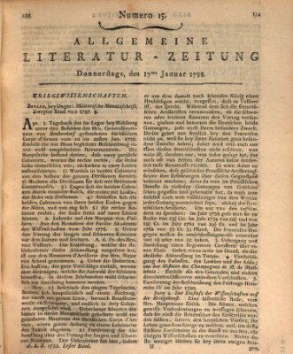 Allgemeine Literatur-Zeitung (Literarisches Zentralblatt für Deutschland) Donnerstag 17. Januar 1788
