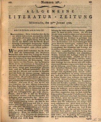 Allgemeine Literatur-Zeitung (Literarisches Zentralblatt für Deutschland) Mittwoch 30. Januar 1788