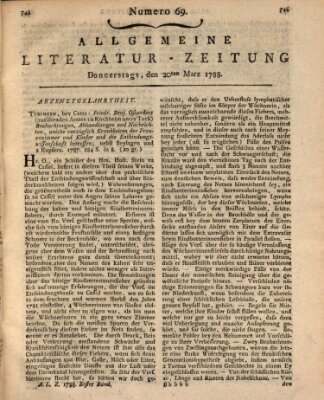 Allgemeine Literatur-Zeitung (Literarisches Zentralblatt für Deutschland) Donnerstag 20. März 1788