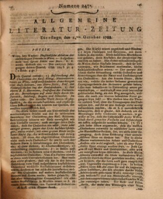 Allgemeine Literatur-Zeitung (Literarisches Zentralblatt für Deutschland) Dienstag 14. Oktober 1788