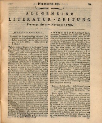 Allgemeine Literatur-Zeitung (Literarisches Zentralblatt für Deutschland) Freitag 21. November 1788